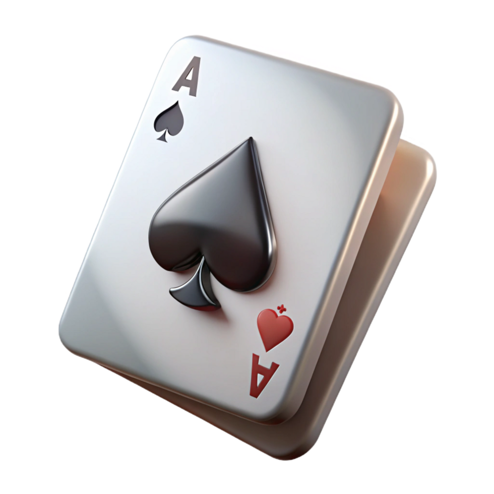 elegant contemporary A single playing card, the Ace of Spades, 4K png