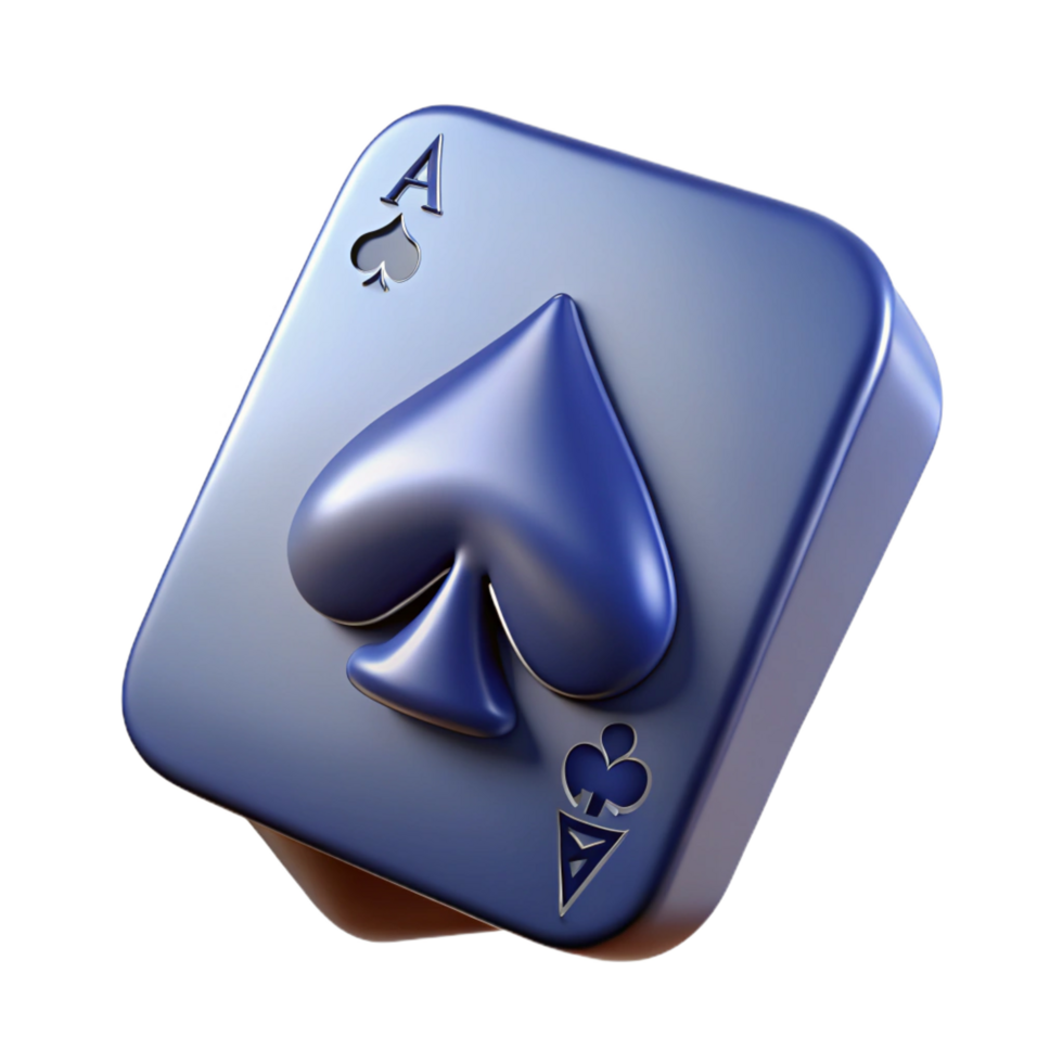 vibrant contemporary A single playing card, the Ace of Spades, high resolution png