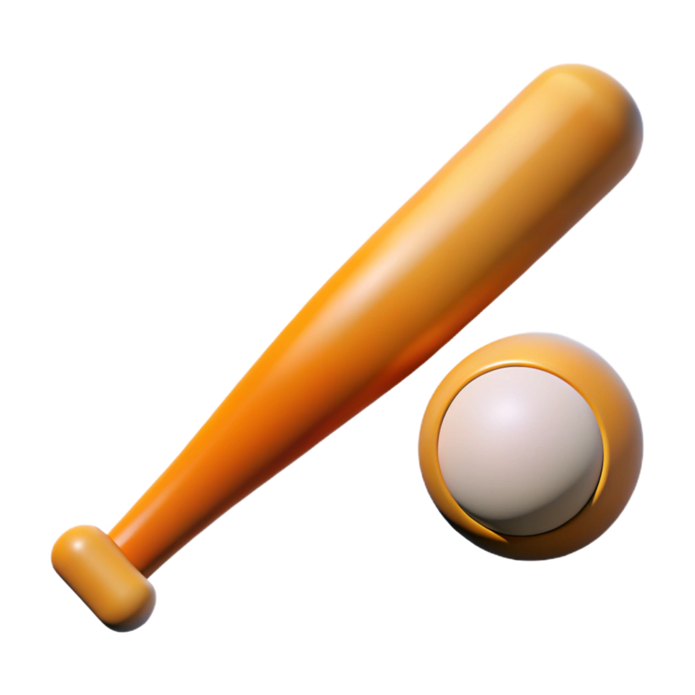 impressive modern A baseball bat and ball, high resolution png