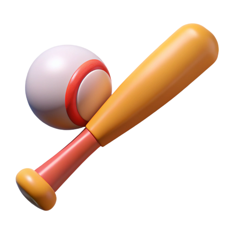 extraordinary classic A baseball bat and ball, authentic png