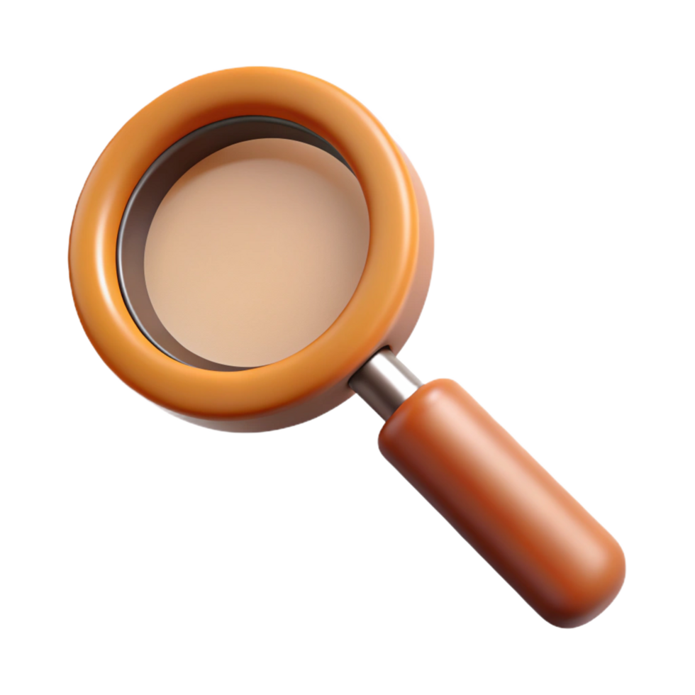 vibrant vintage A magnifying glass with a wooden handle, genuine png