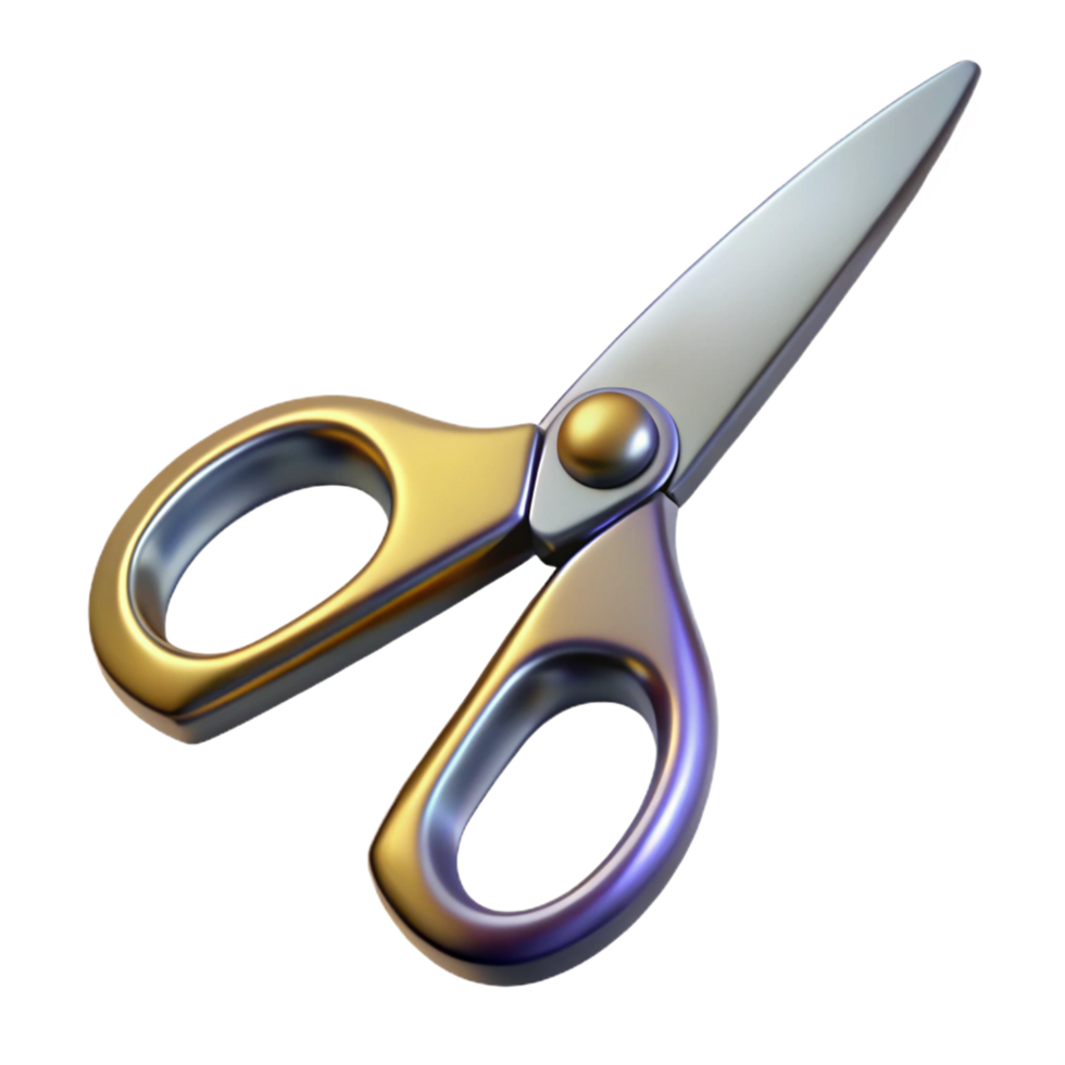 beautiful creative A pair of scissors, metallic and sharp, 4K png