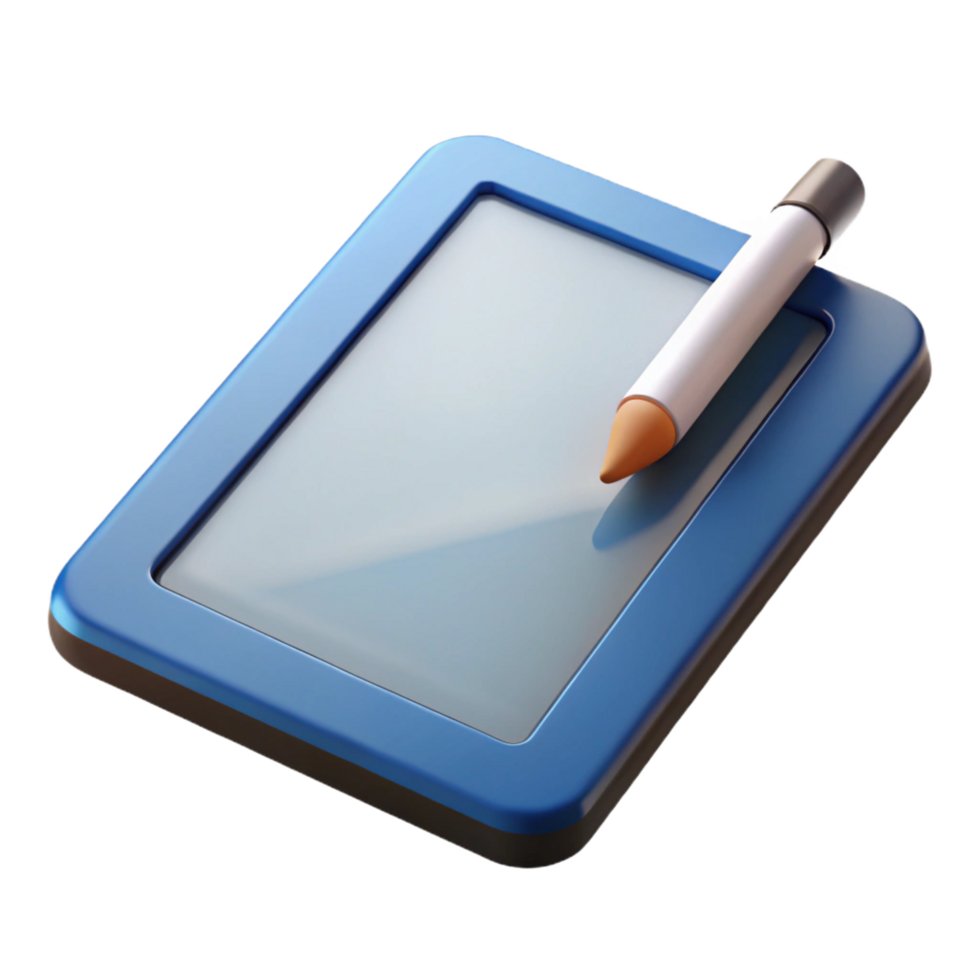 elegant abstract A tablet computer with a stylus, high resolution png
