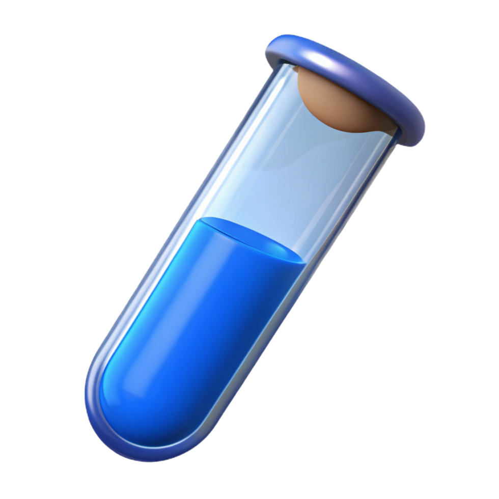 wonderful traditional A test tube filled with a blue liquid, exclusive png