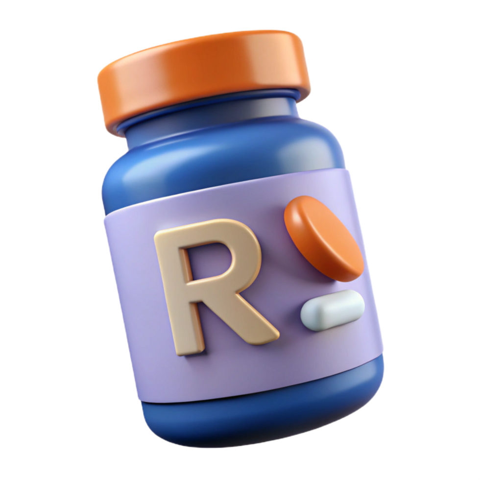 stunning classic A pill bottle with prescription label, genuine png