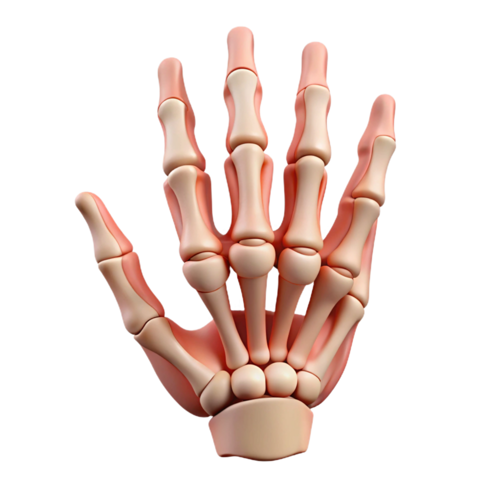 impressive rustic A skeleton hand, bony and detailed, 4K png