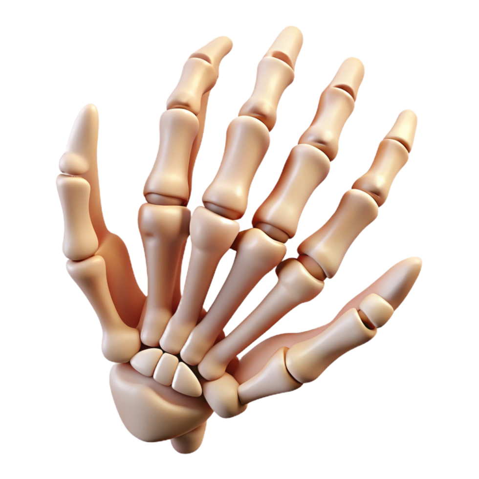 magnificent traditional A skeleton hand, bony and detailed, high resolution png