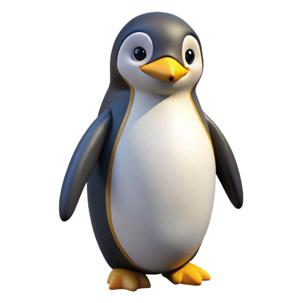elegant artistic A waddling emperor penguin, high resolution png