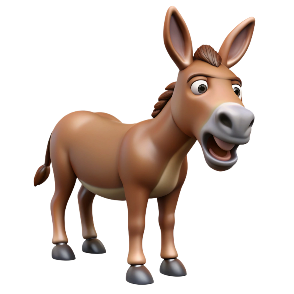impressive artistic A braying donkey, high resolution png