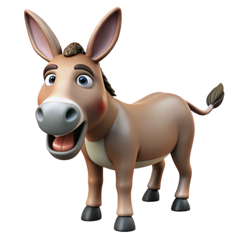 stunning abstract A braying donkey, original png