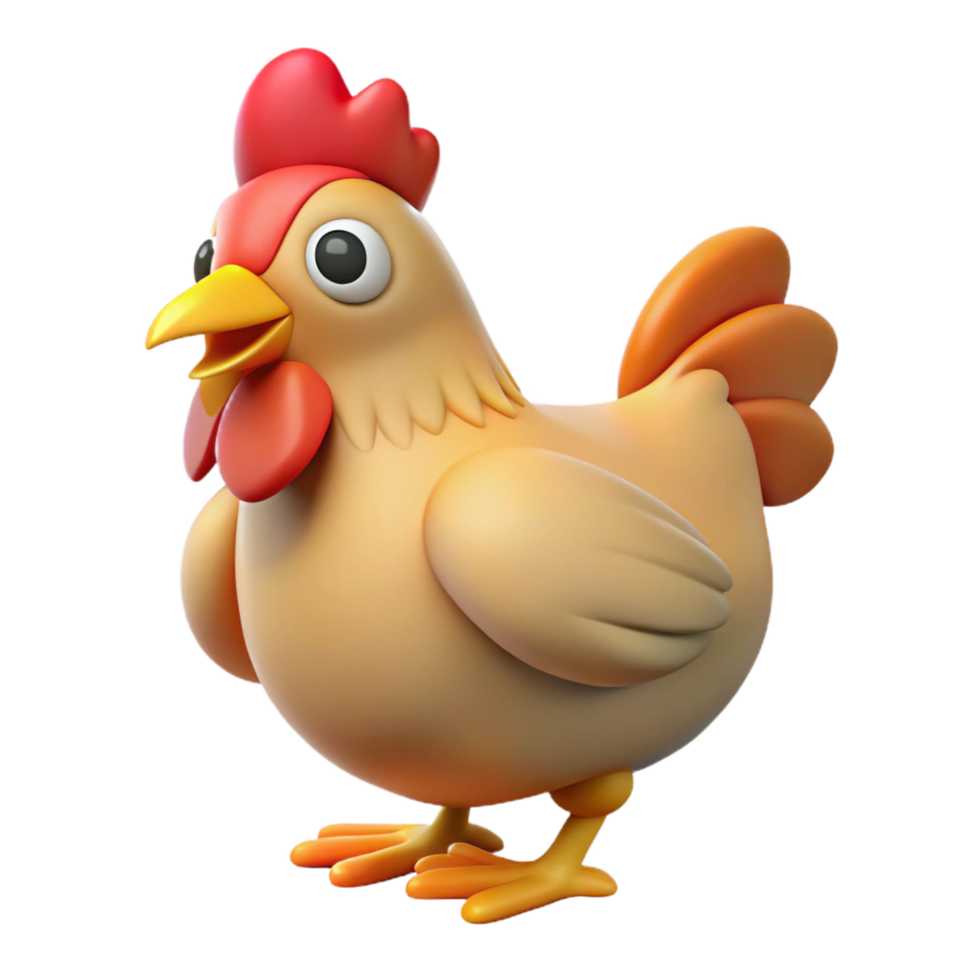 serene creative A clucking chicken, high quality png