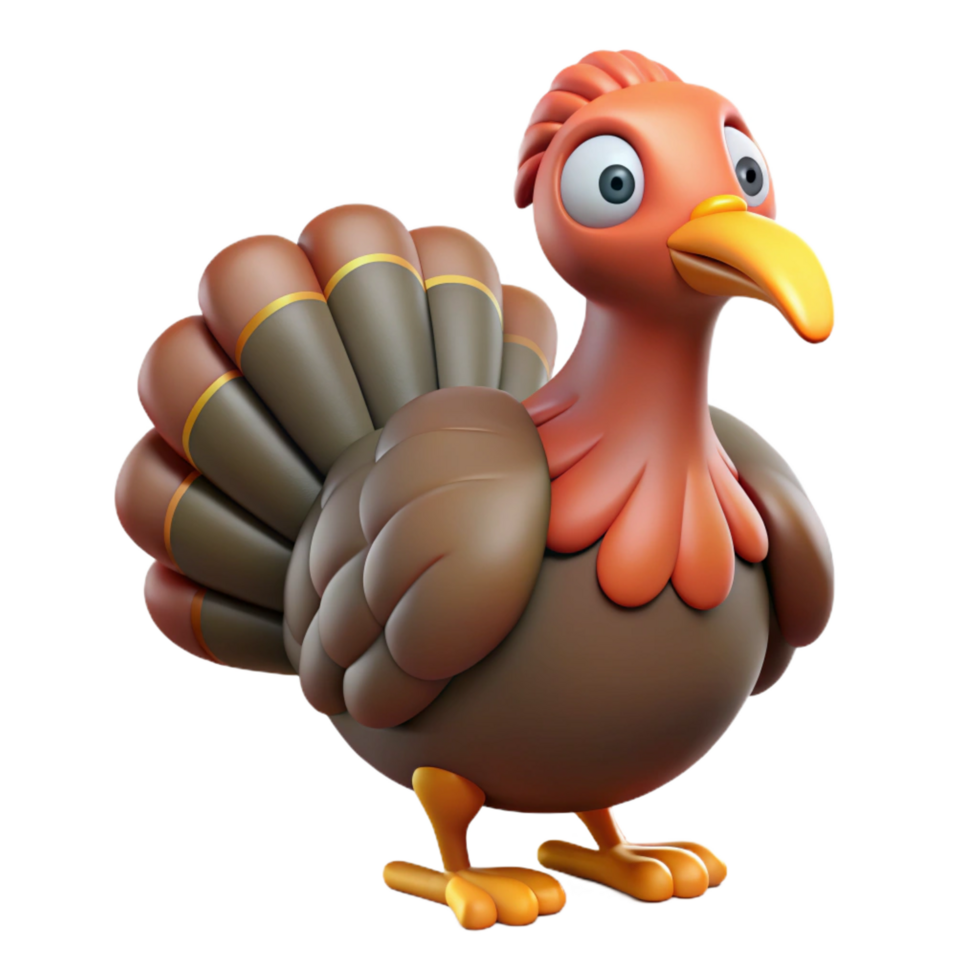 vibrant classic A gobbling turkey, high resolution png
