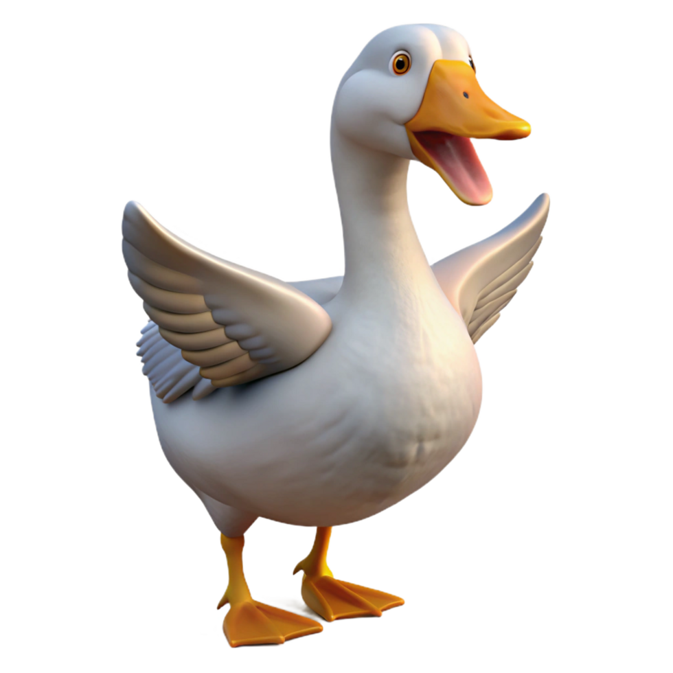 elegant minimalist A honking goose, detailed png