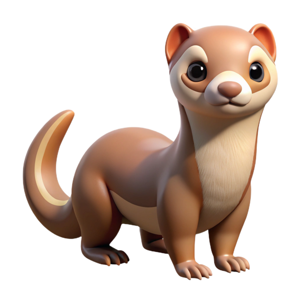 vibrant creative A sneaky ferret, professional png