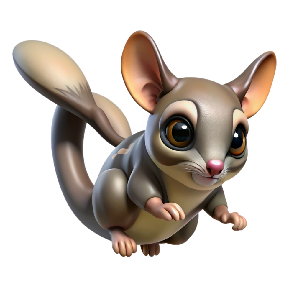 wonderful classic A gliding sugar glider, premium png
