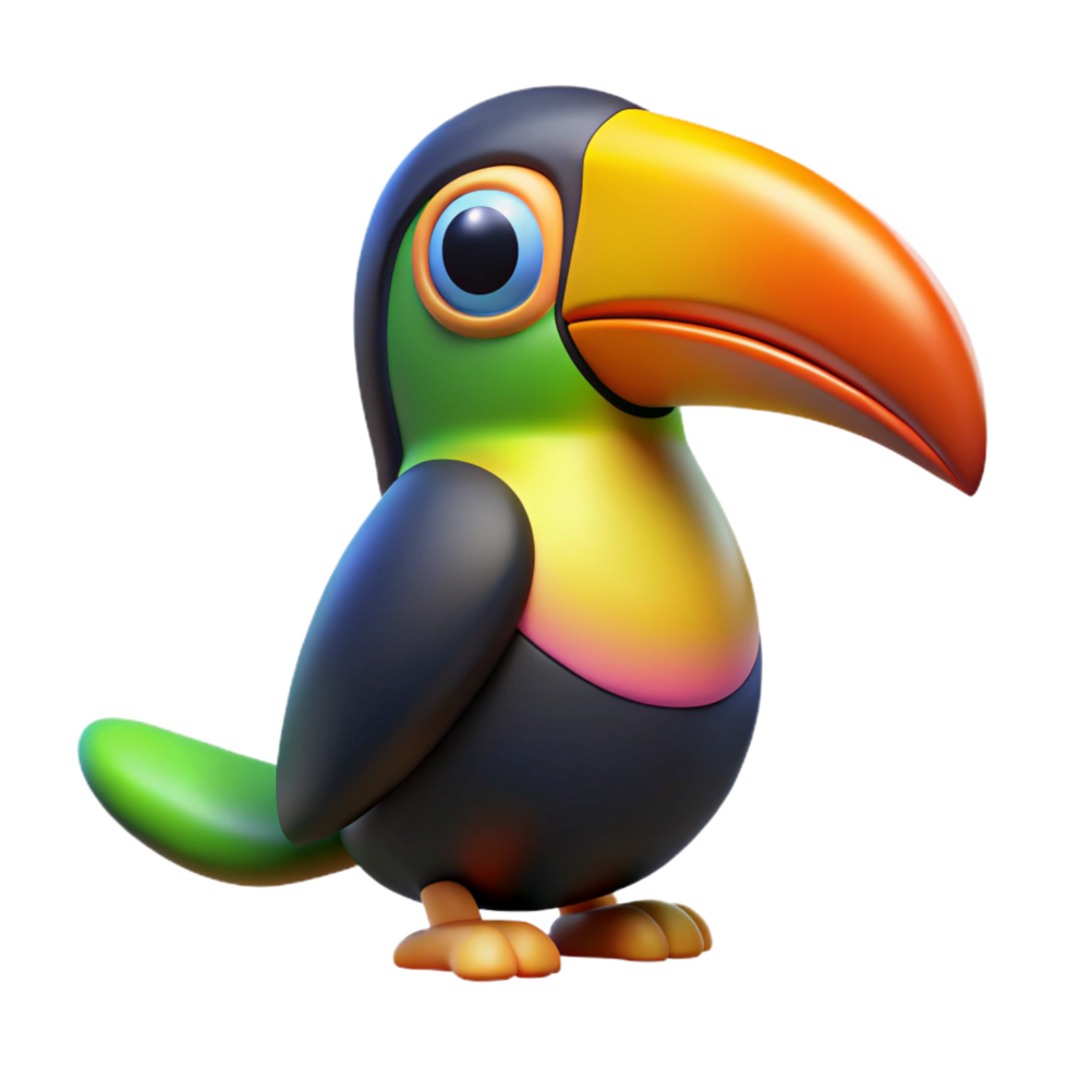 dramatic rustic A colorful toucan, premium png