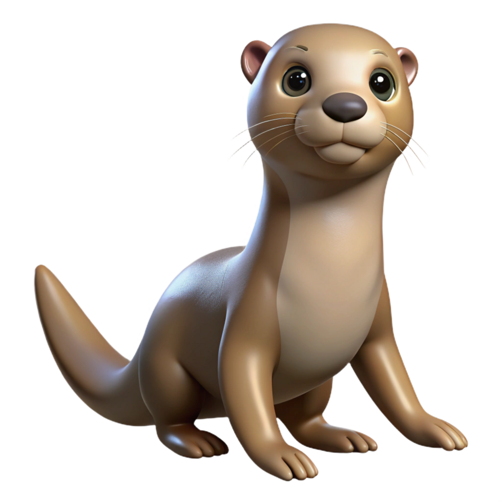 wonderful modern A playful otter, high resolution png