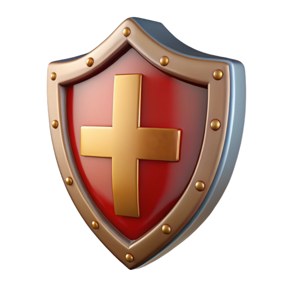 beautiful vintage A knight's shield, emblazoned with a coat of arms, premium png