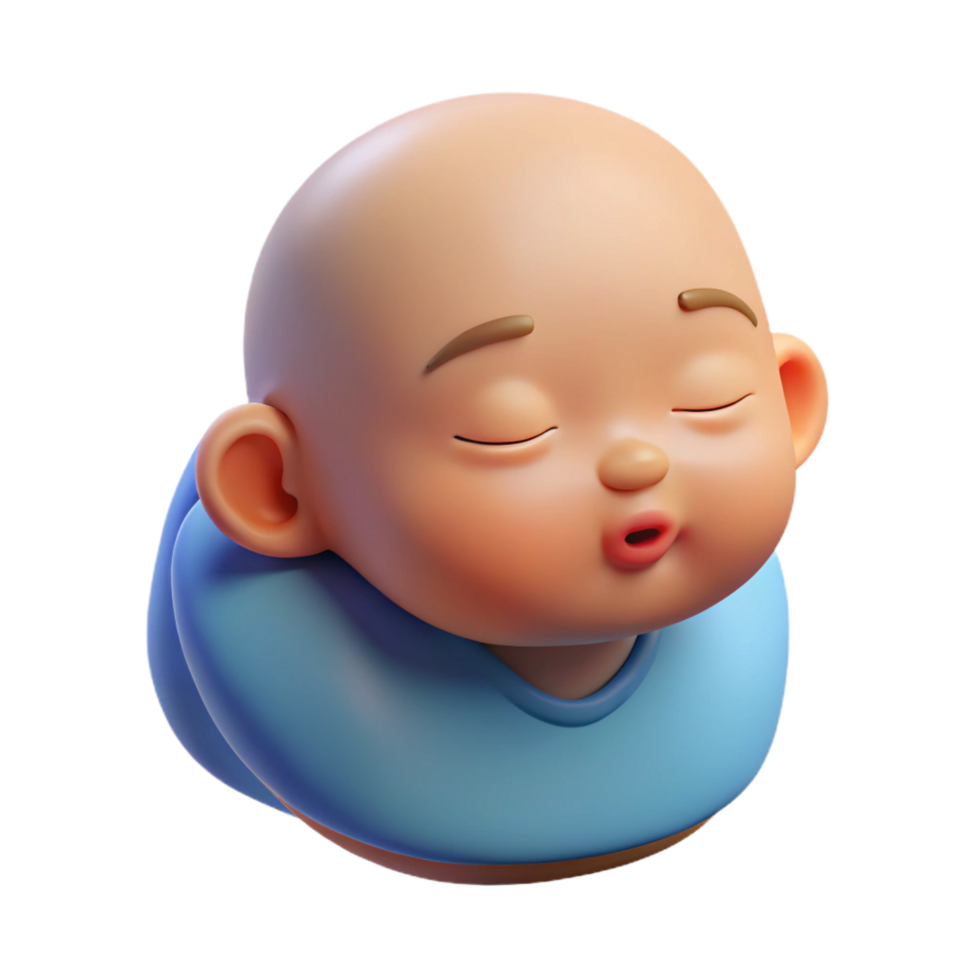 dramatic minimalist Sleeping baby, closed eyes, high resolution png