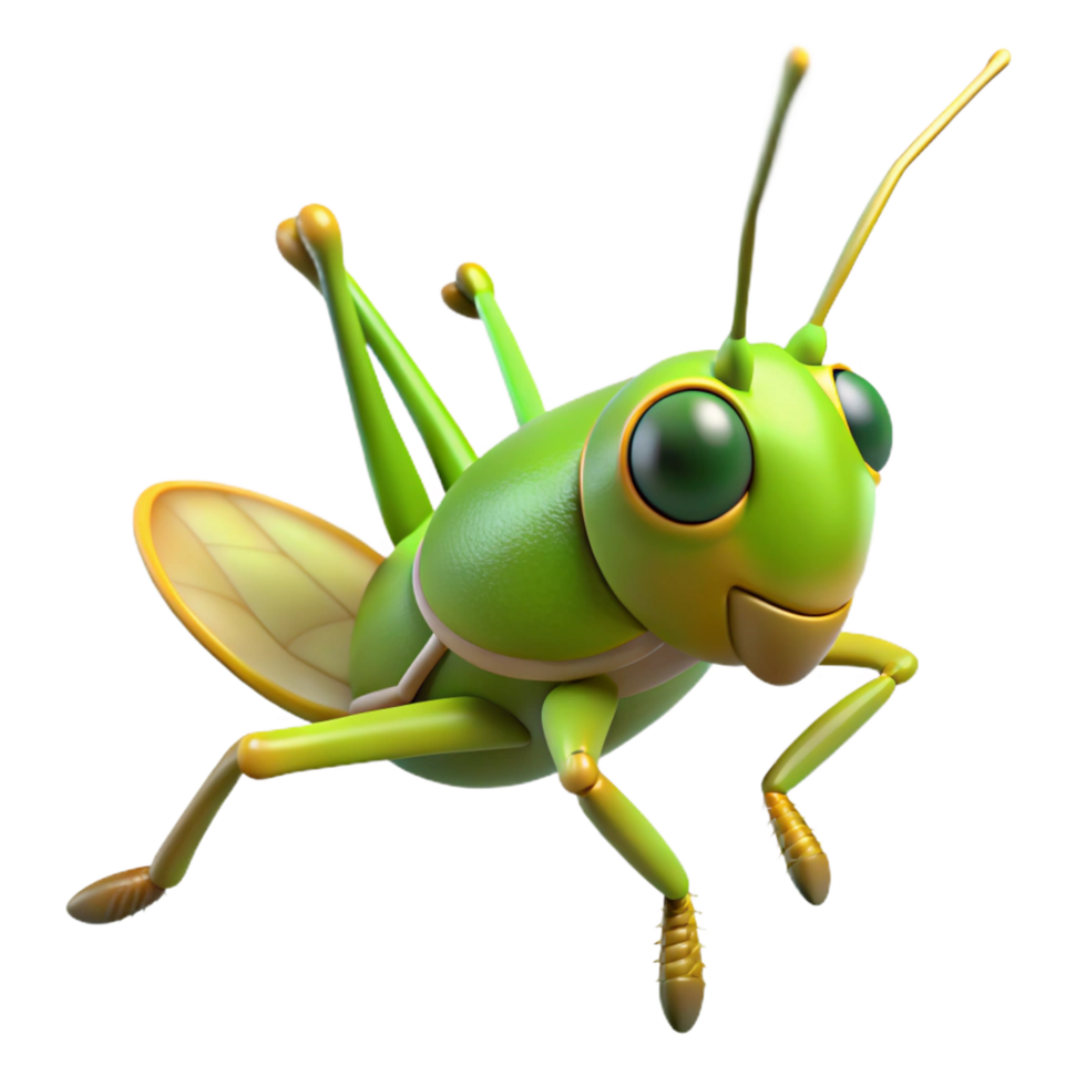 vibrant classic Grasshopper, jumping, authentic png