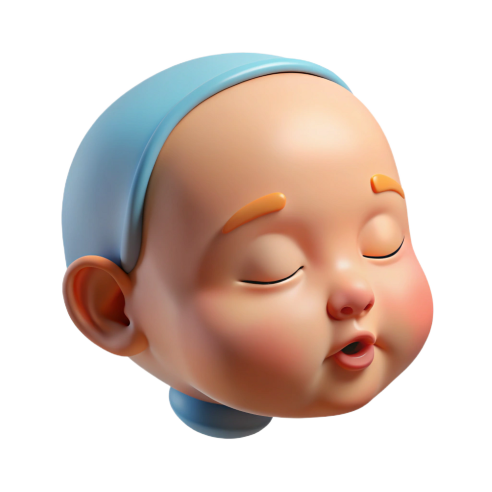 impressive modern Sleeping baby, closed eyes, premium png