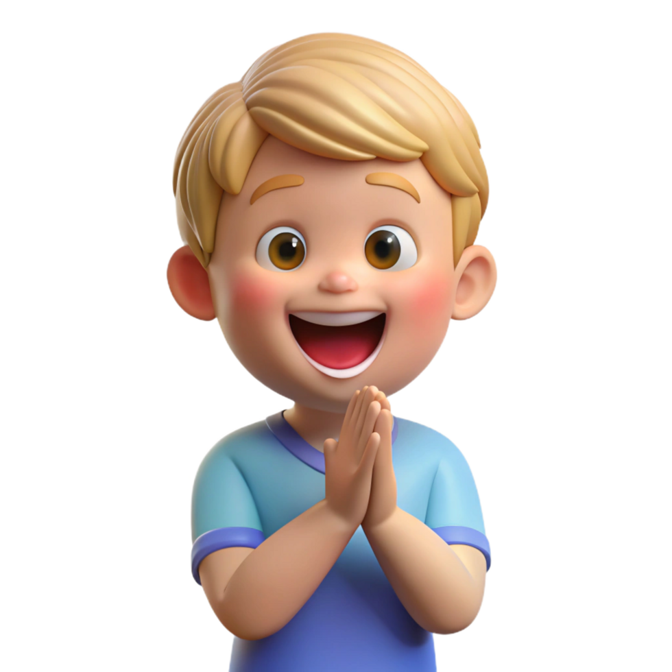 magnificent abstract Excited toddler, clapping hands, detailed png