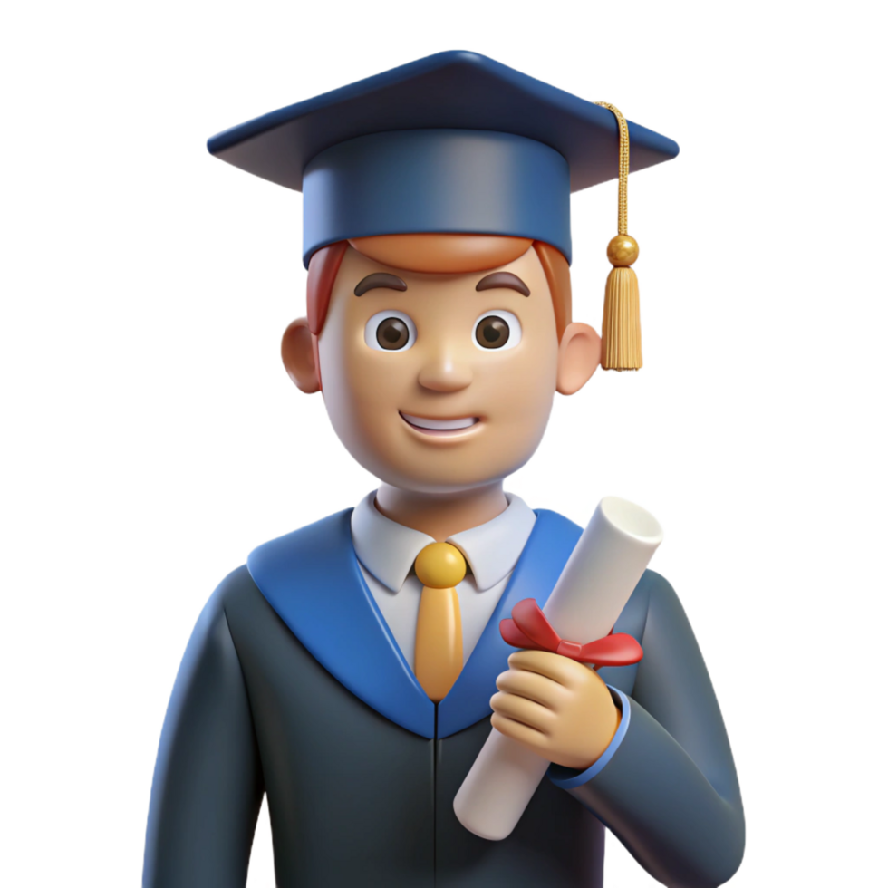 serene classic Proud graduate, diploma in hand, premium png