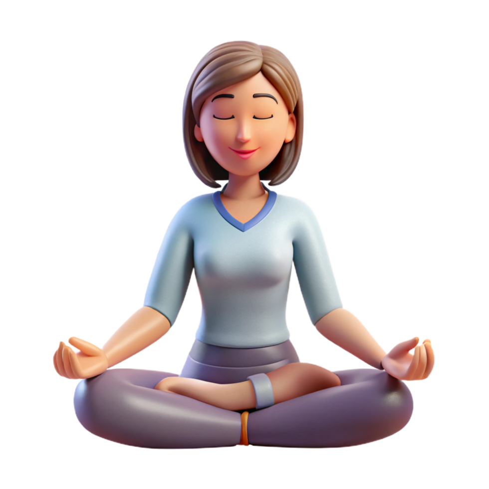 serene vintage Relaxed woman, meditating, authentic png