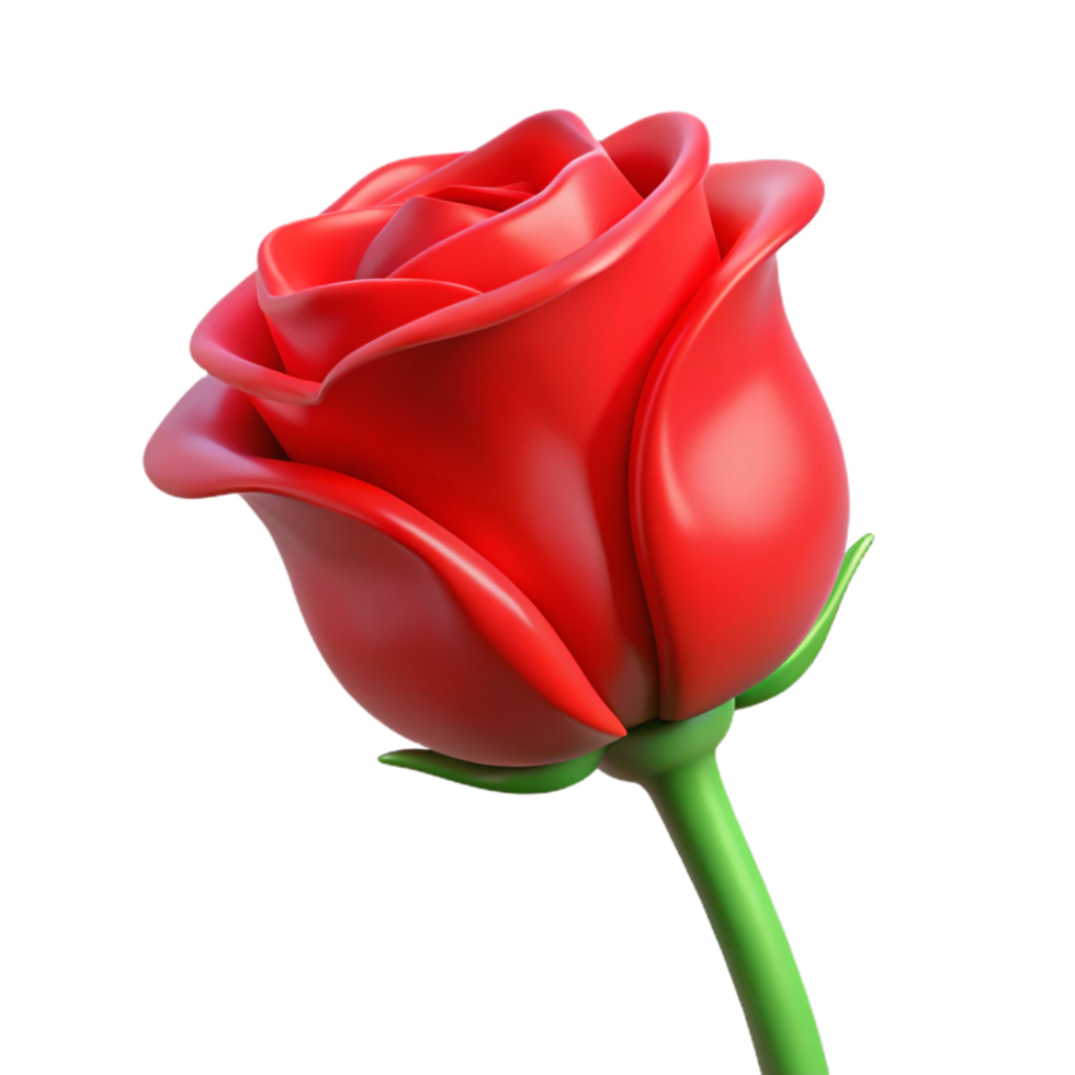 stunning modern Single red rose bud high resolution png