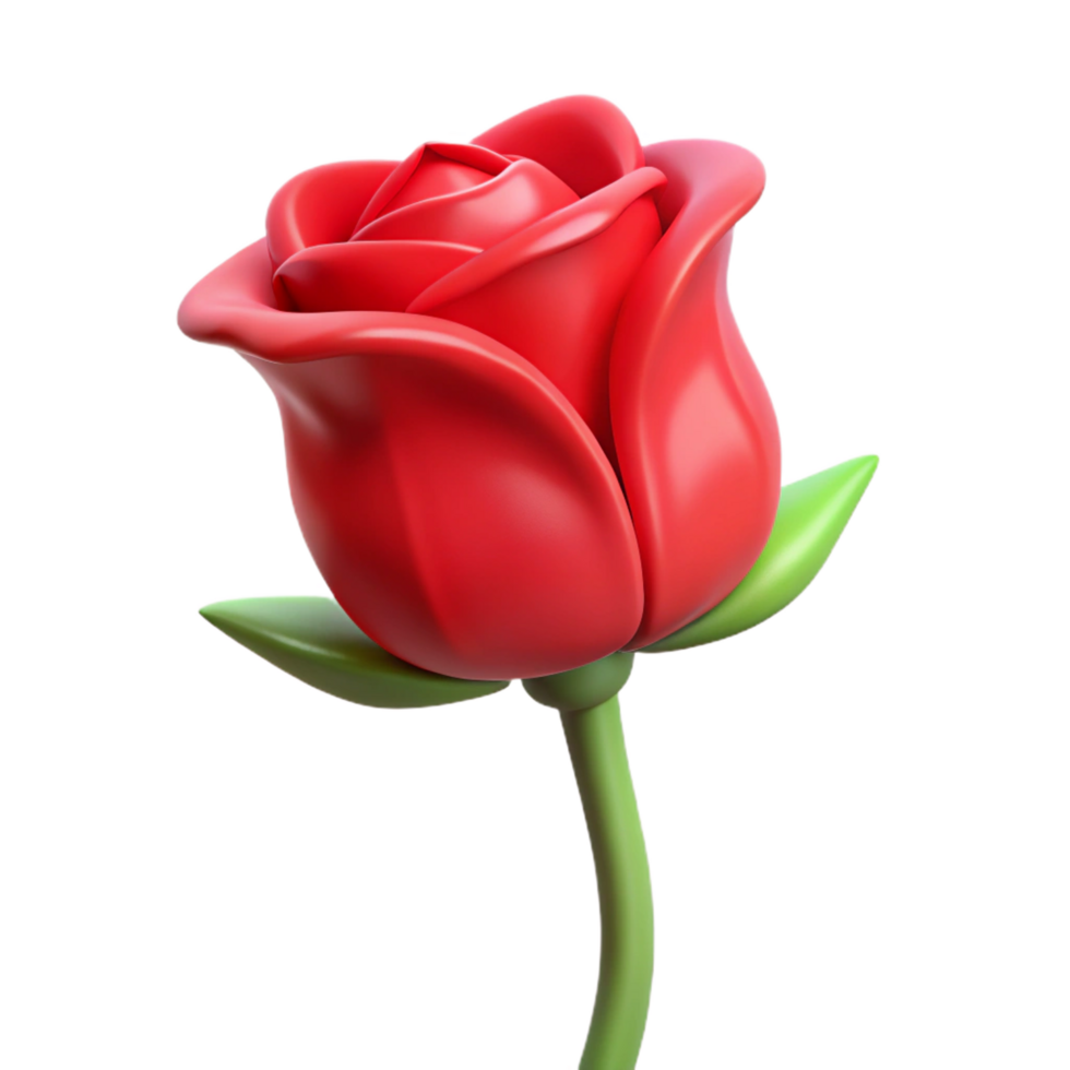 serene abstract Single red rose bud professional png