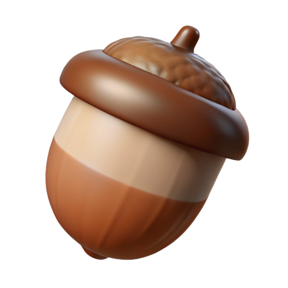 wonderful traditional Brown acorn with cap genuine png