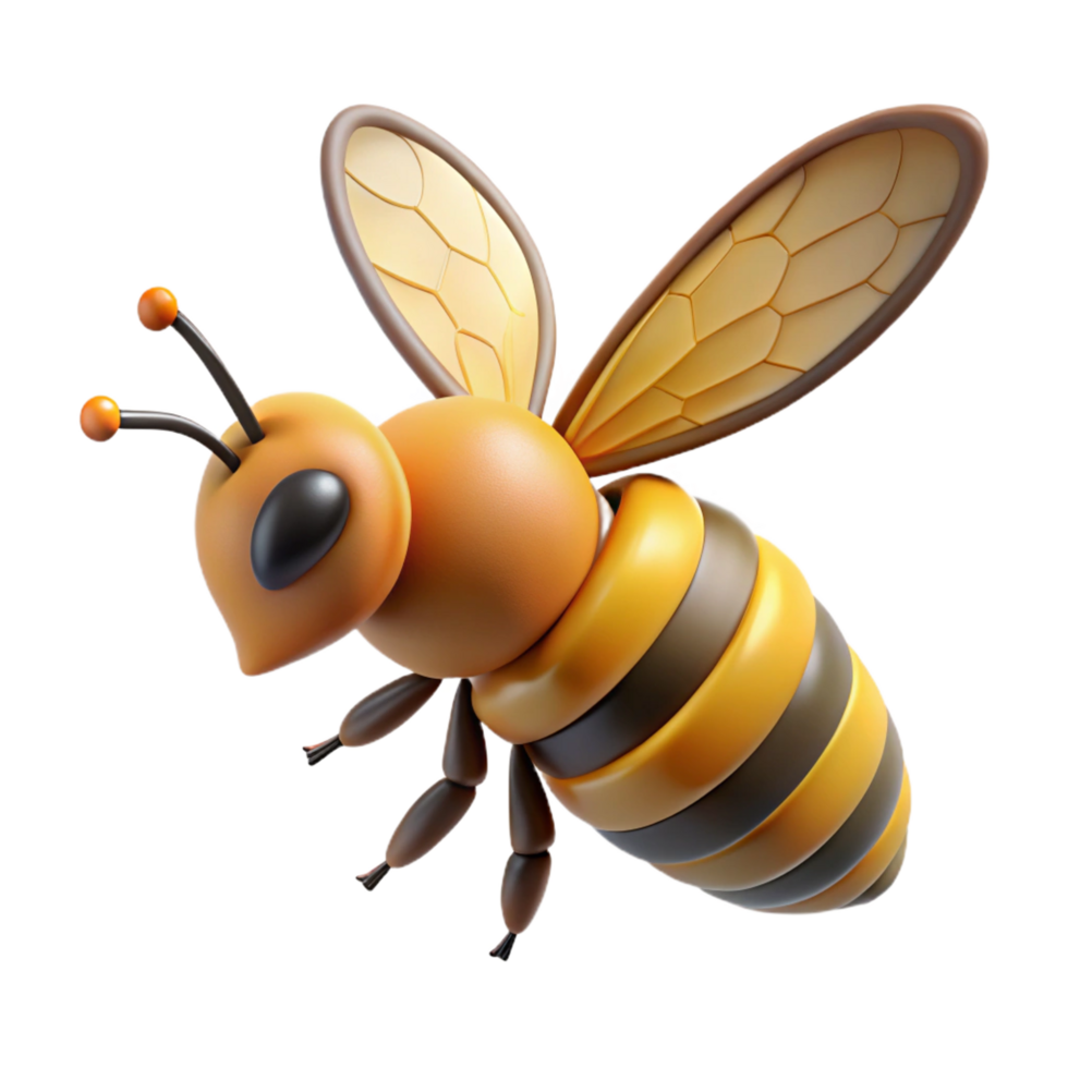 elegant traditional Honeybee in flight genuine png