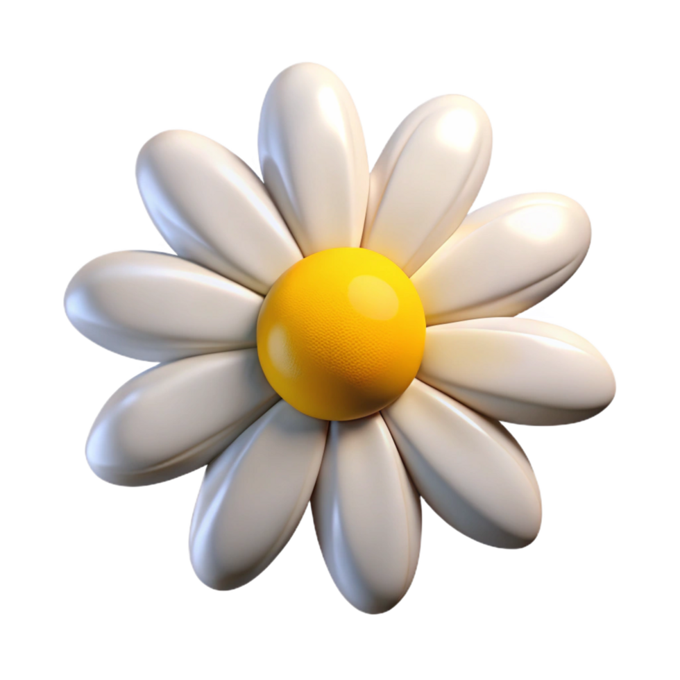 impressive classic Single white daisy with yellow center high quality png