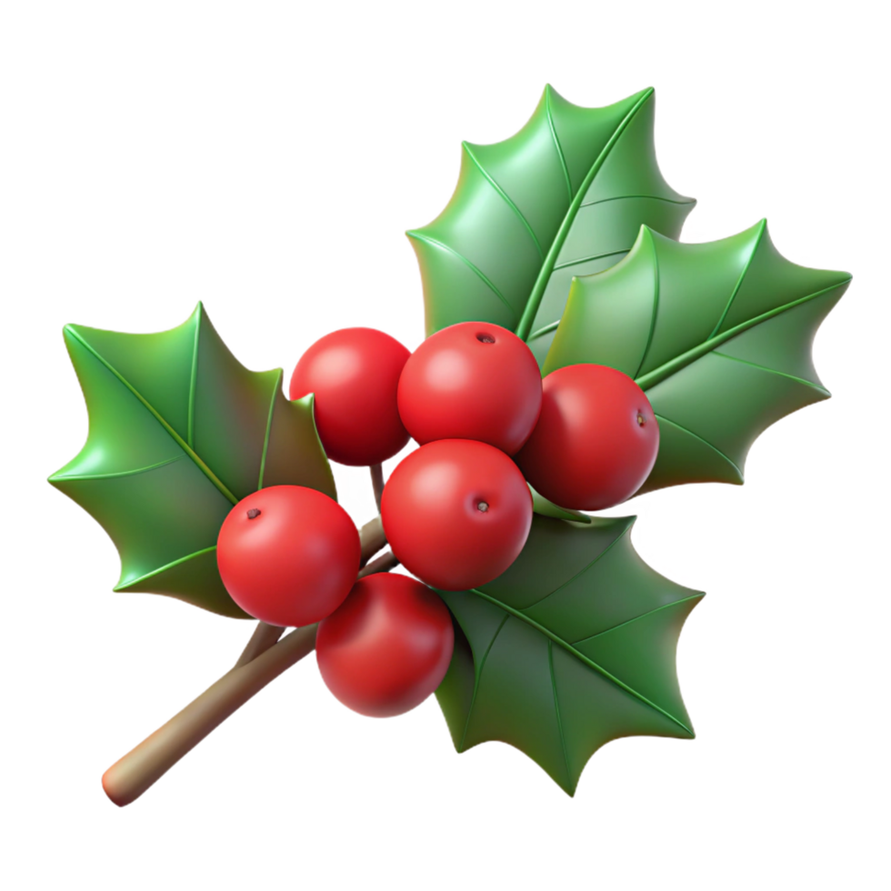 elegant contemporary Branch of holly with berries exclusive png