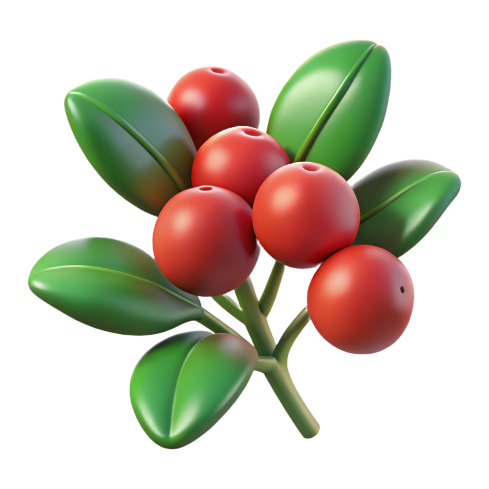 beautiful classic Mistletoe sprig with berries high resolution png
