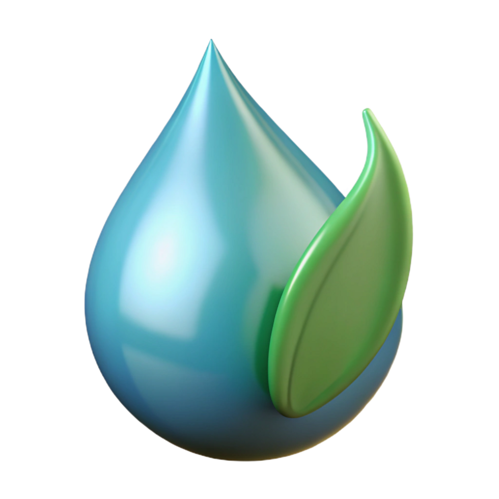 elegant contemporary Raindrop on a leaf 4K png