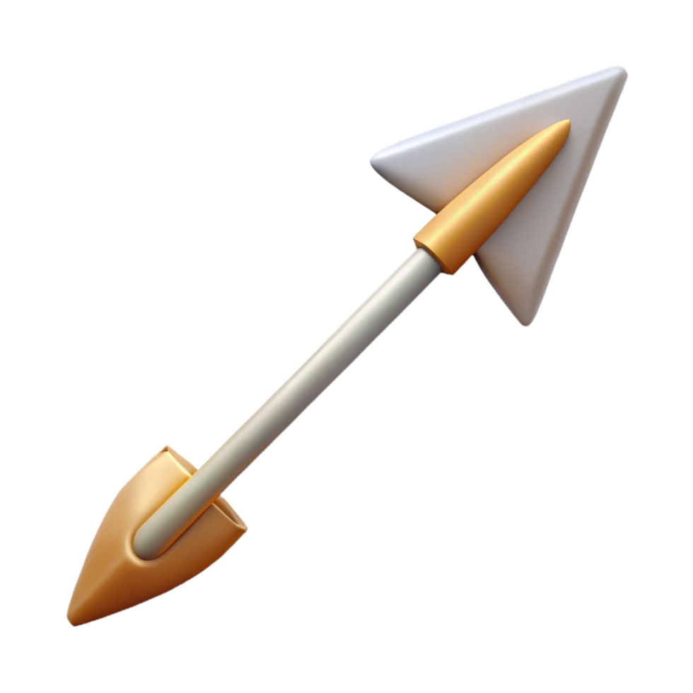 serene traditional A single, delicate elven arrow with a fletched tail, exclusive png