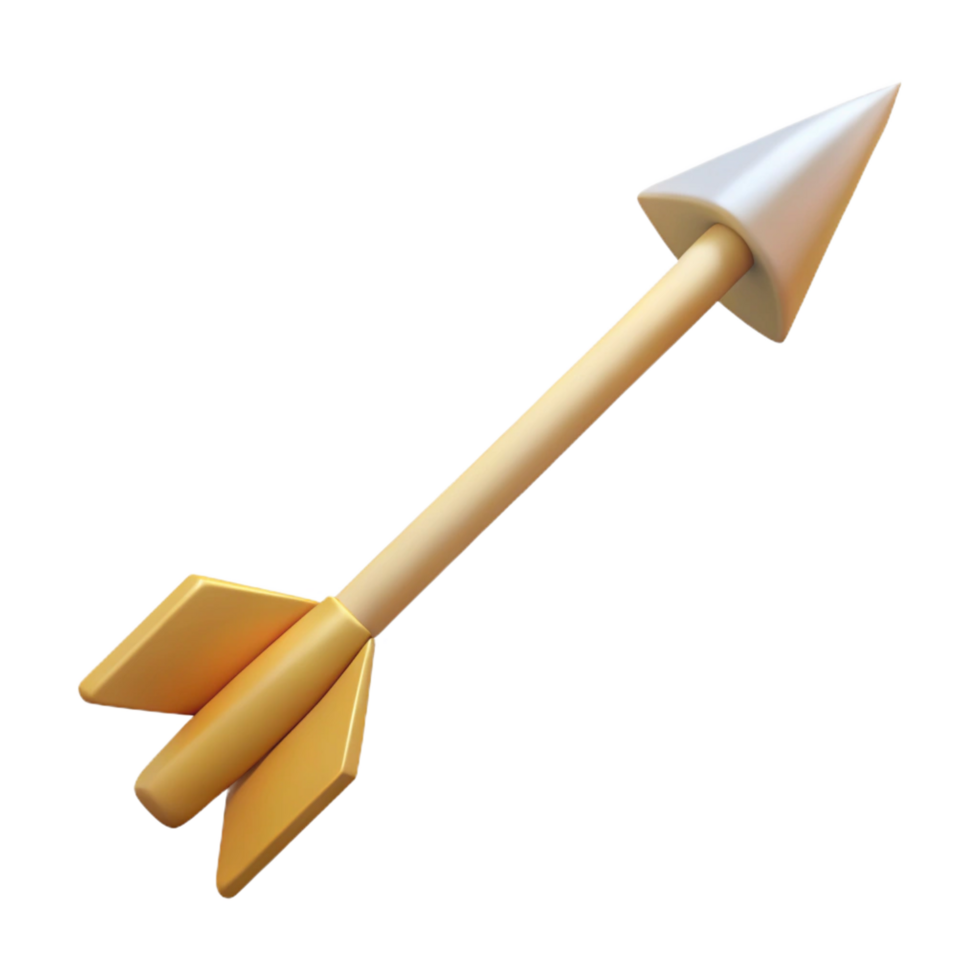 magnificent creative A single, delicate elven arrow with a fletched tail, professional png