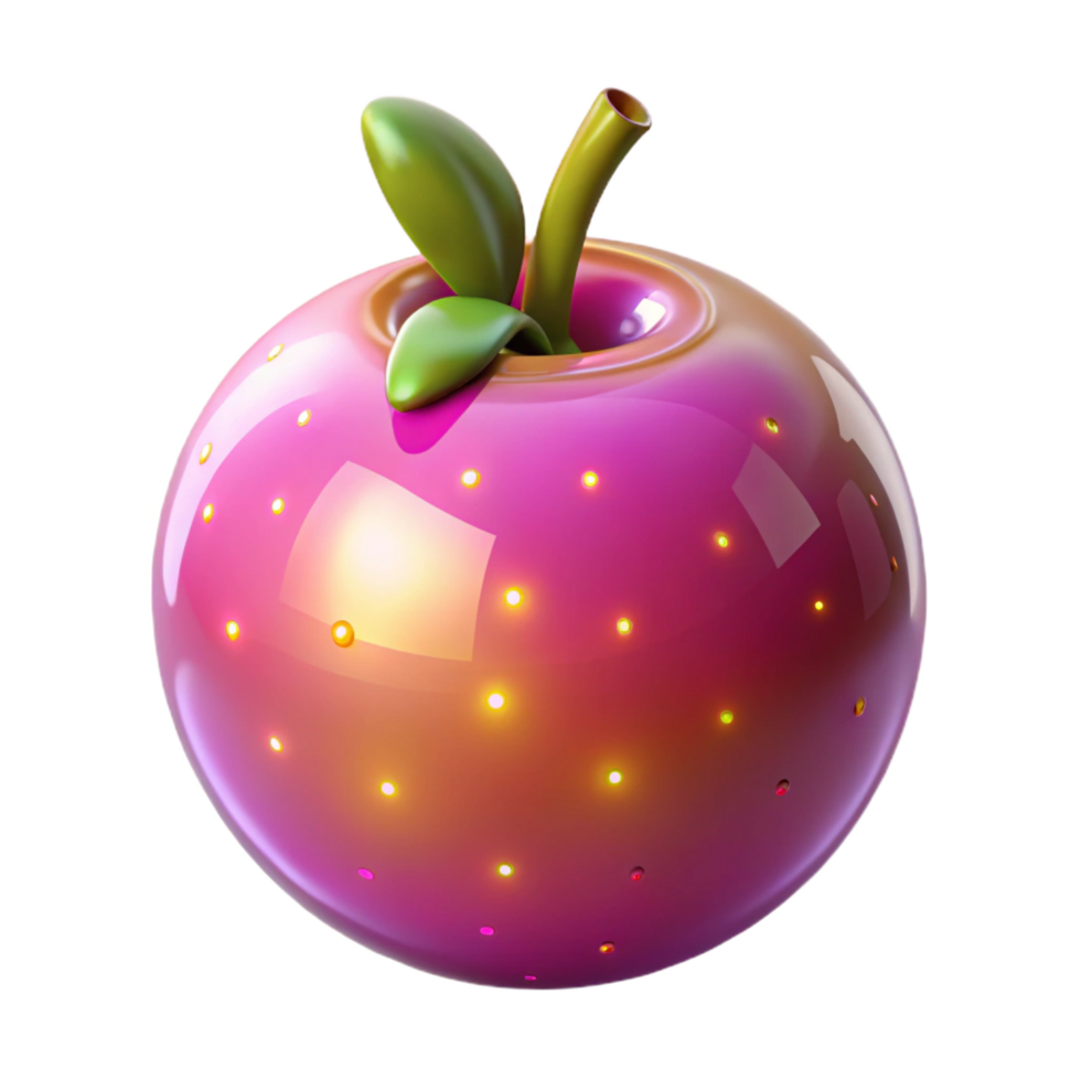wonderful minimalist A single, ripe, glowing magical fruit, high resolution png