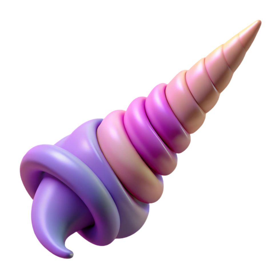 impressive modern A mystical unicorn horn with spiraling grooves, genuine png