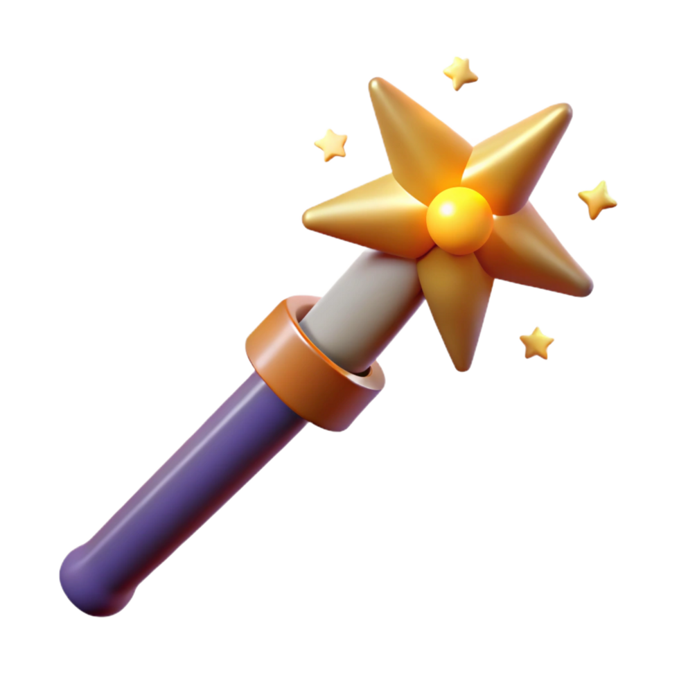 elegant rustic A powerful magic wand emitting sparks, 4K png