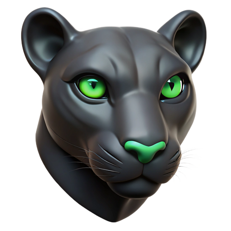 impressive rustic A sleek panther head with emerald eyes, detailed png