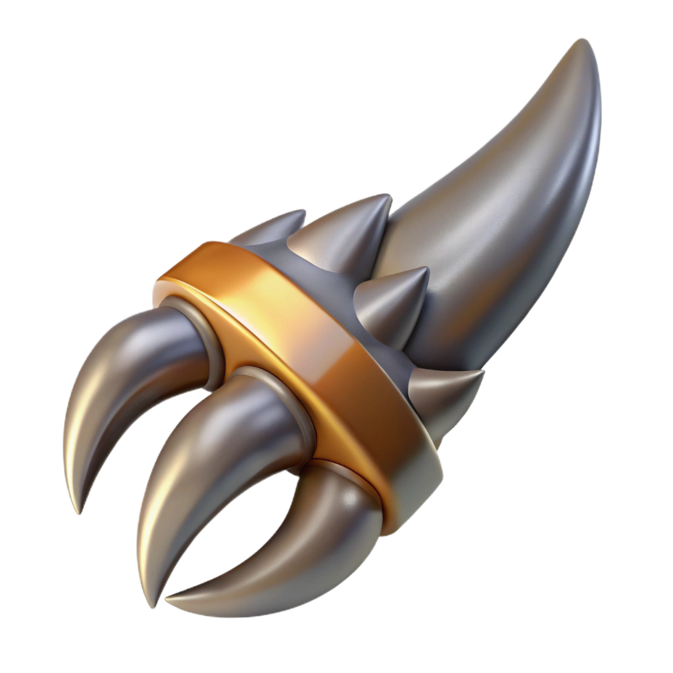 dramatic artistic A single, sharp claw belonging to a dragon, detailed png