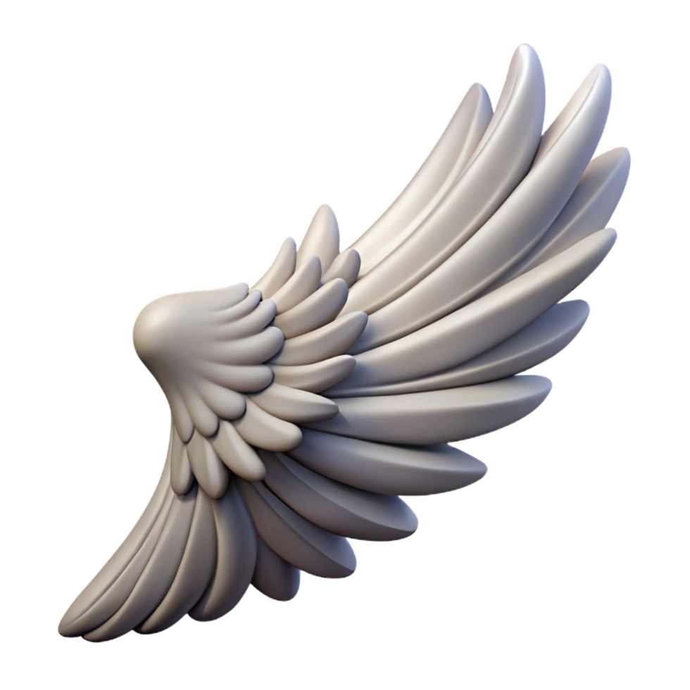 elegant vintage A detailed, feathered wing belonging to an angel, premium png