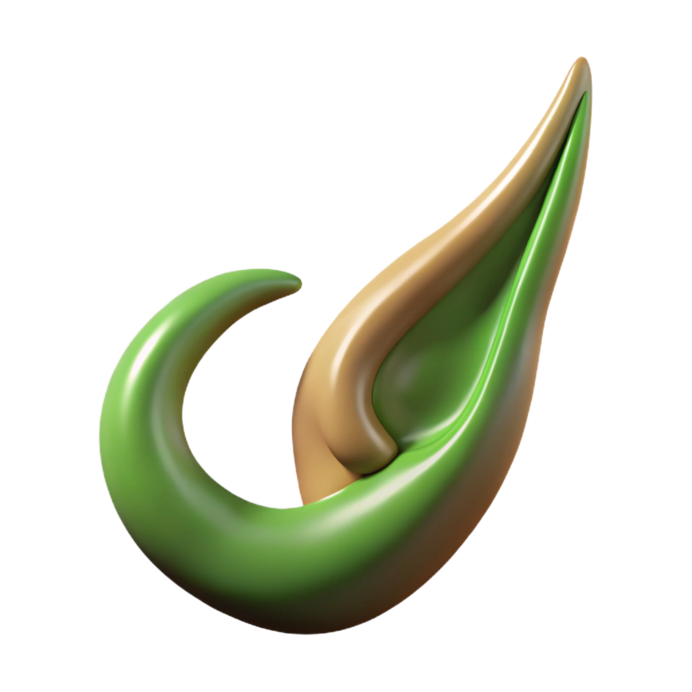 beautiful artistic A single, pointed elf ear, premium png