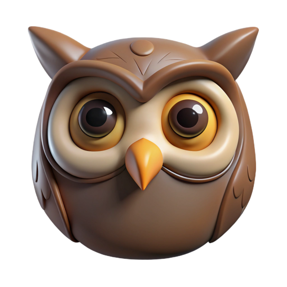 magnificent minimalist A wise owl head with piercing gaze, 4K png