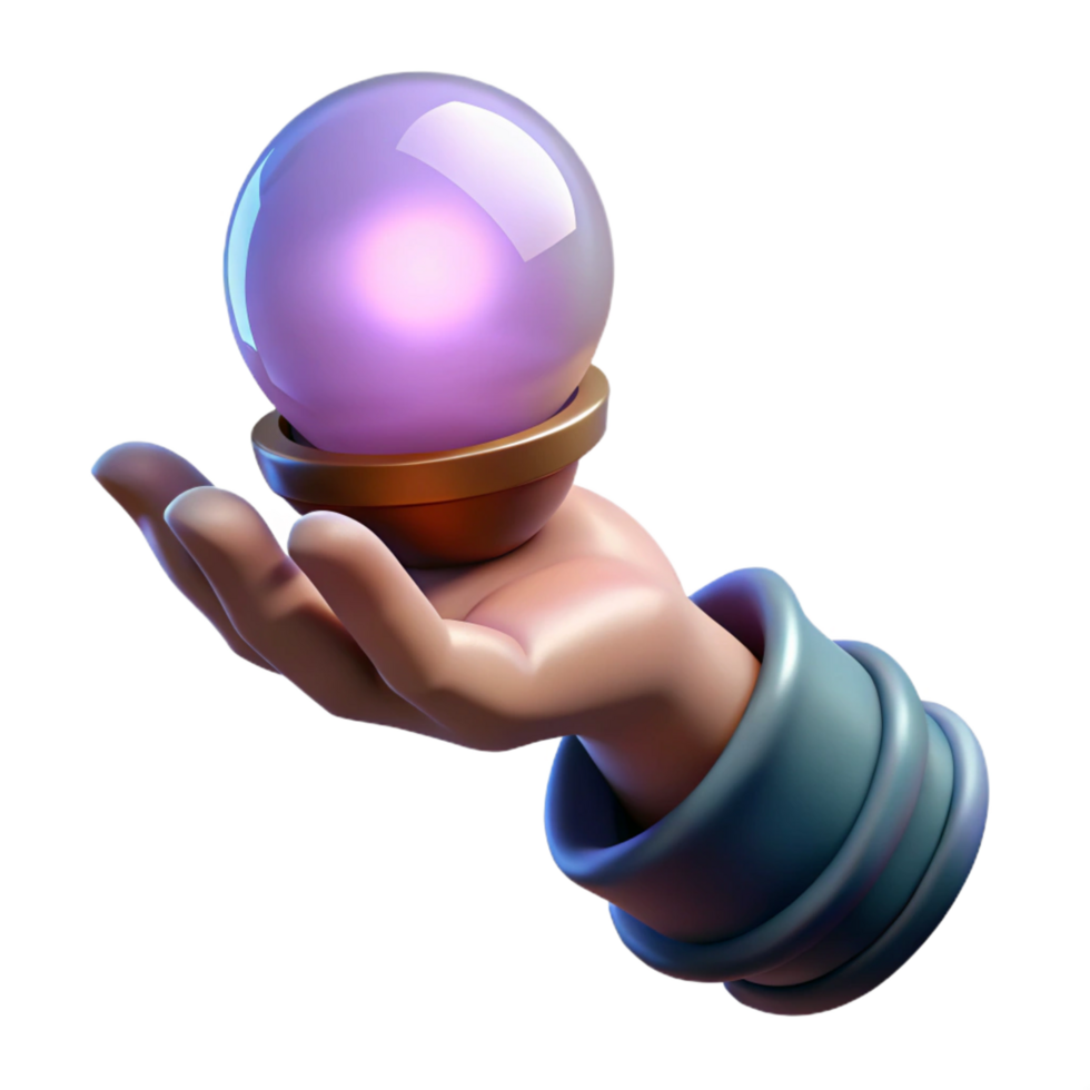 beautiful abstract A withered wizard hand holding a glowing orb, exclusive png