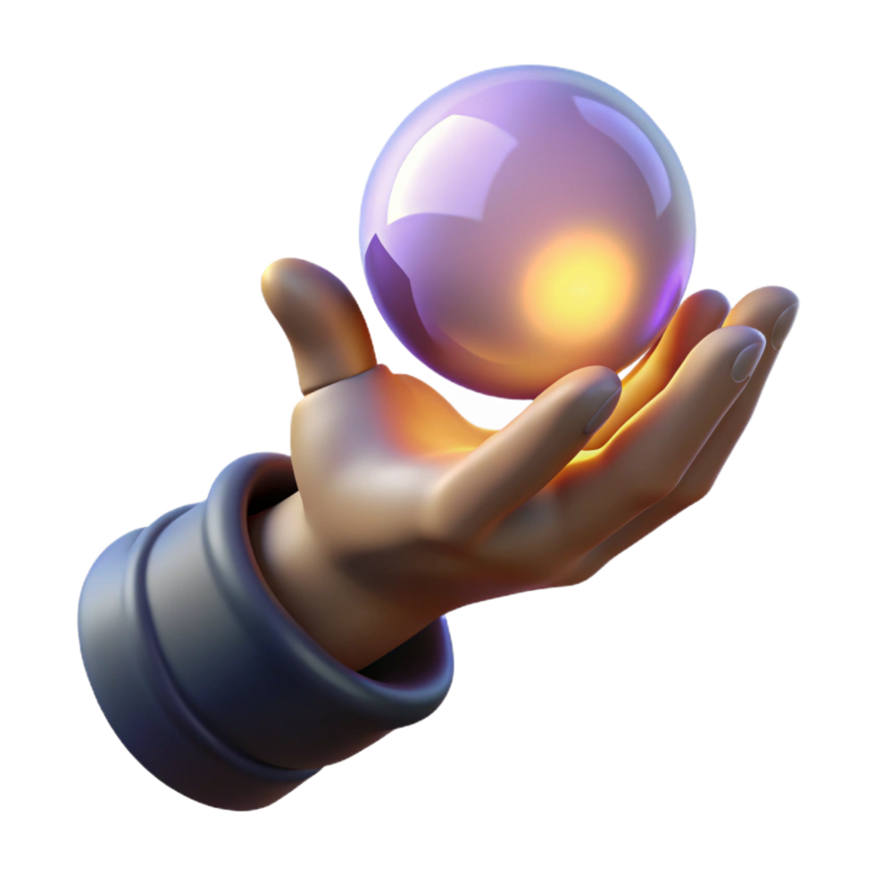 wonderful traditional A withered wizard hand holding a glowing orb, exclusive png