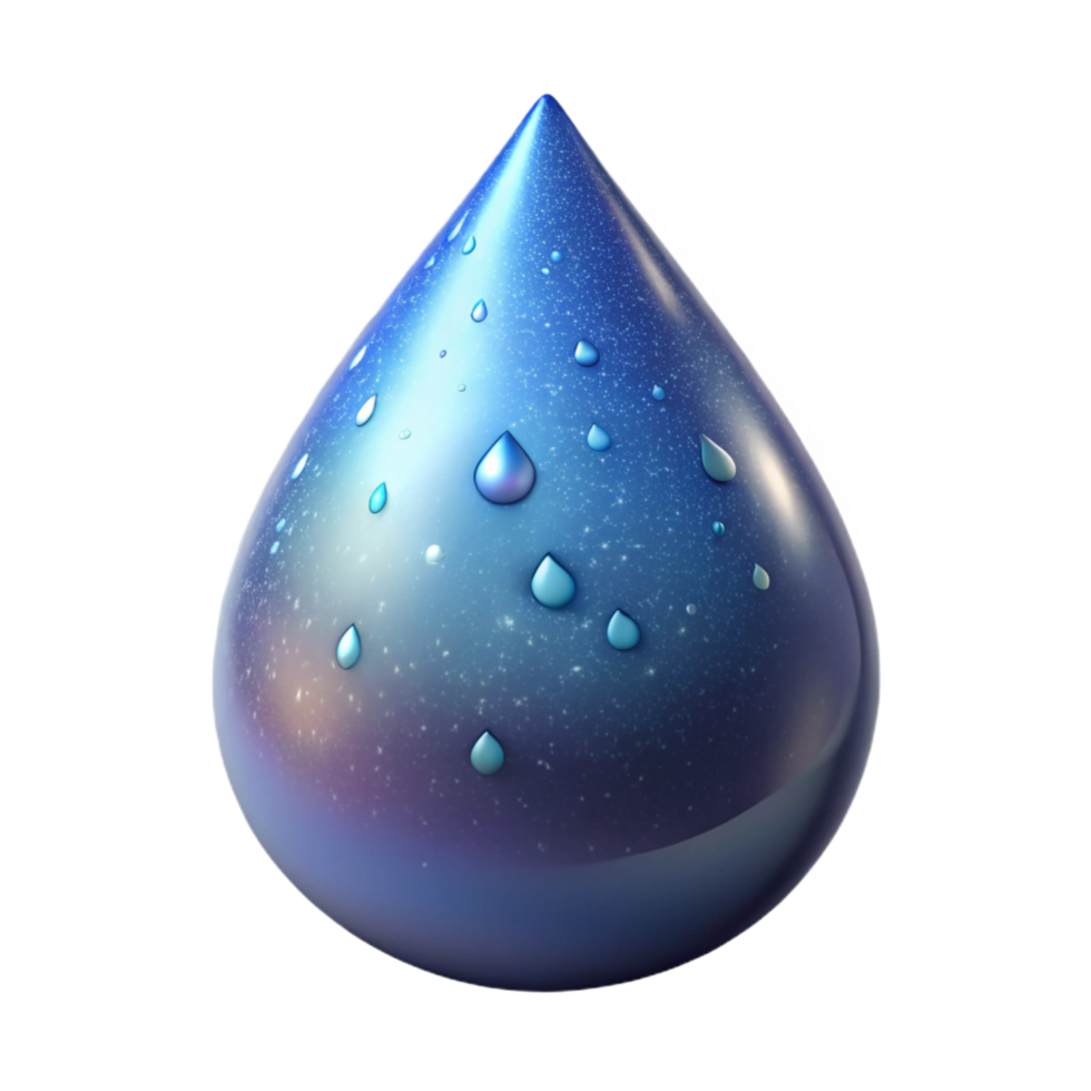 vibrant minimalist A single raindrop containing a miniature galaxy, premium png