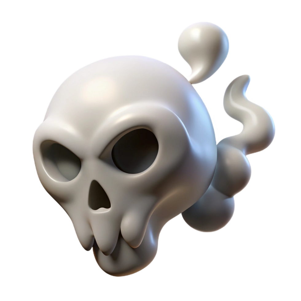 serene traditional A wisp of smoke forming a skull shape, original png